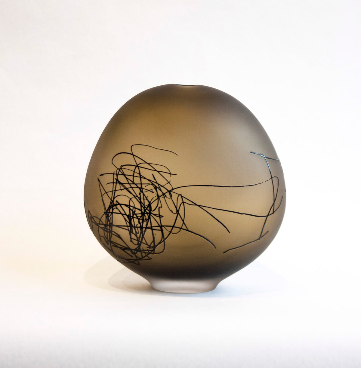 Smokey Topaz Scribe Ovoid by The Goodman Studio