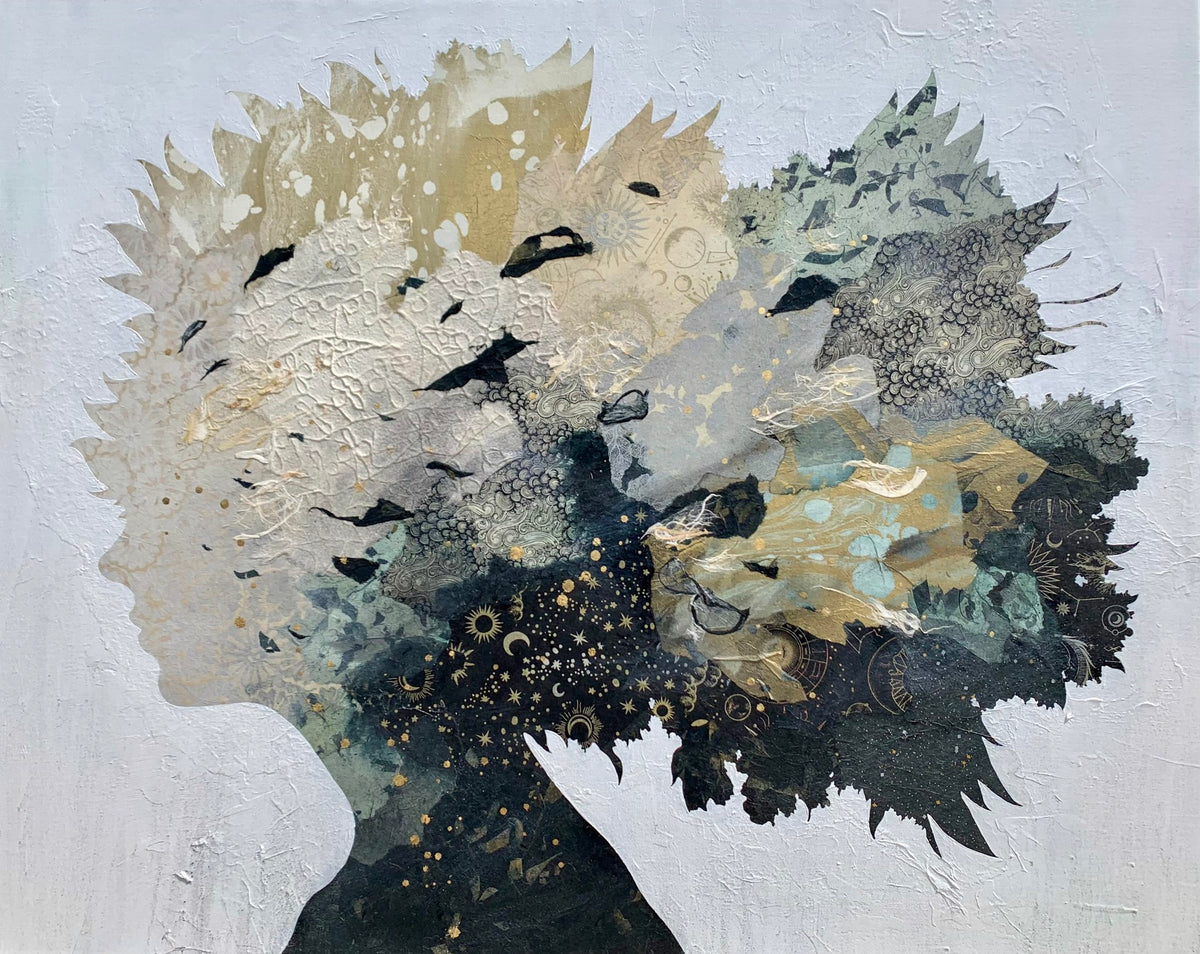 Born To Bloom - Silver Silhouette by Christopher Peter