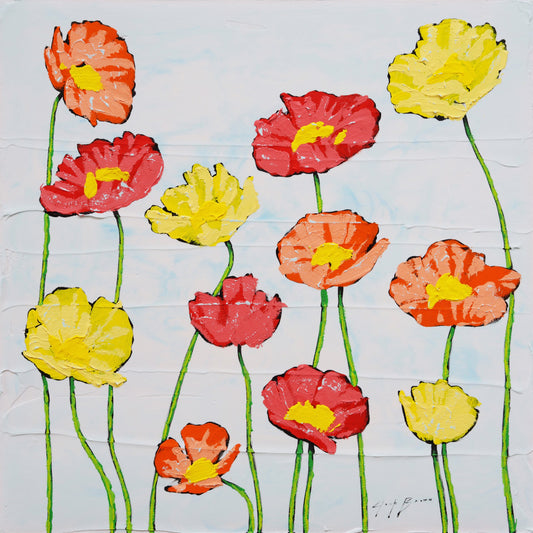 Icelandic Poppies on Light Blue Sky by Josh Brown