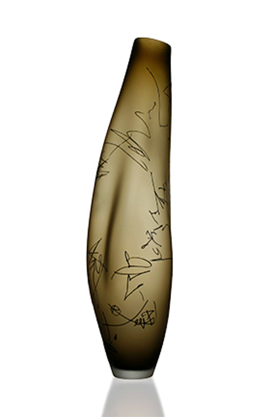 Smokey Topaz Scribe Vase by The Goodman Studio